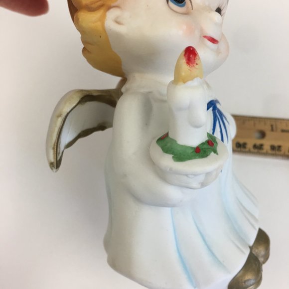 Vtg Christmas Angel w Wings Candle Ceramic Josef Originals Night Light Plugin - Picture 8 of 11